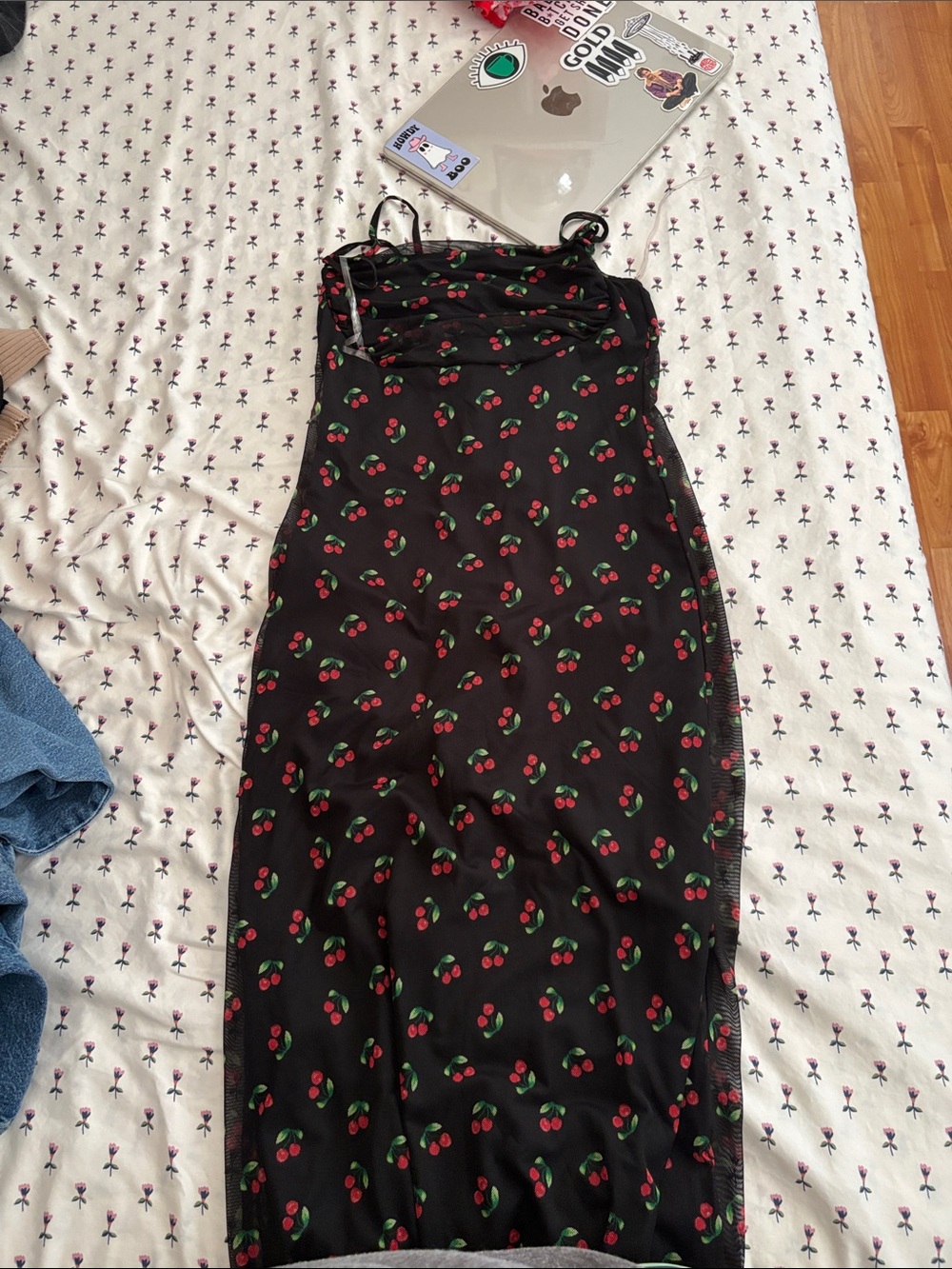 See You Monday Black Cherry Print Dress